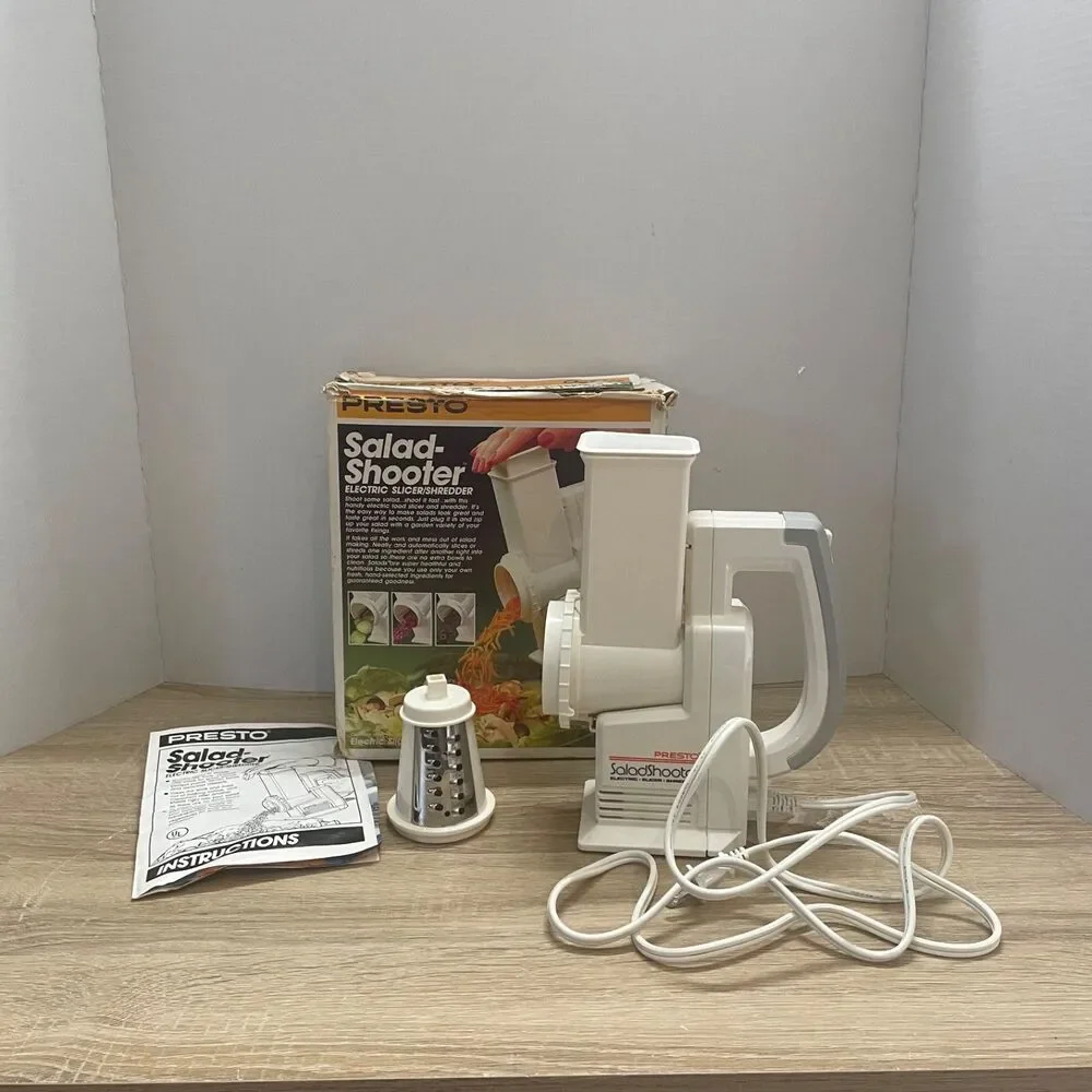 Vintage Presto Salad Shooter Electric Slicer Shredder 02910 Original Box Tested